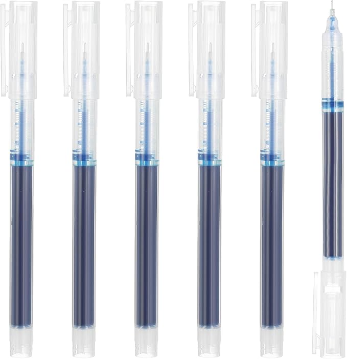 PATIKIL 6Pcs Colored Gel Ink Pens, 0.5mm Extra Fine Point Smooth Writing Japanese Quick Drying Liquid Ink Rollerball Pens for Office Stationery Classroom Teachers, Sky Blue