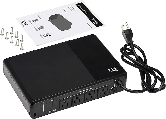 Tripp Lite 600VA UPS Desktop Battery Backup and Surge Protector, 300W, 4 Outlets, Home & Office UPS, Small Form Factor, Wall Mounting Option, 5ft Cord, 3-Year Warranty (BC600R)