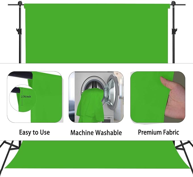 Green Screen Backdrop, Product Photo Backdrop for Photoshoot, Photography Background for Streaming Video Studio 5FTx7FT