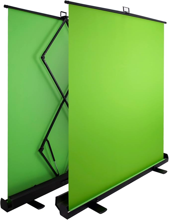 【Wider Style】 KHOMO Gear 87-in Large Collapsible Green Screen Backdrop Portable Retractable Chroma Key Panel Photo Background with Stand for Video Conference, Photographic Studio, Streaming