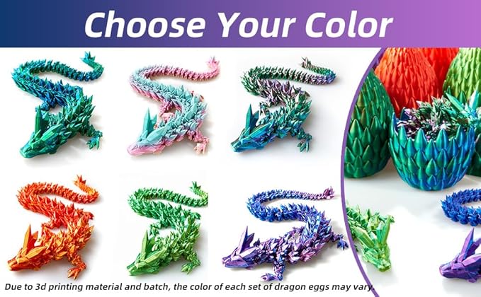 15inch 3D Printed Dragon Eggs Fidget Toys,Mystery Crystal Dragon Egg for Easter Basket Stuffers, Easter Toys & Decor – Unique Easter Basket Essentials for Kids & Collectors