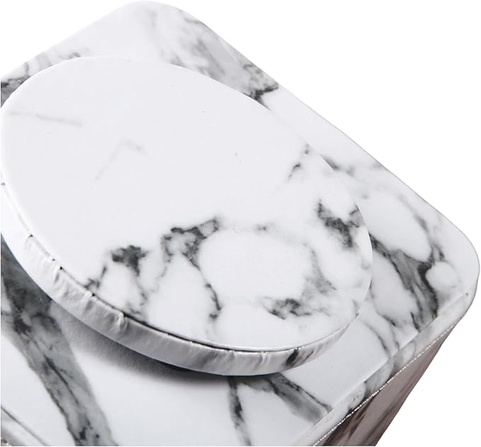 Arniche PU Leather Remote Control Holder,360 Degree Spinning Desk TV Remote Caddy,Desk Organizers and Accessories,for Controller,Media,Mail,Calculator,Mobile Phone,Pen Storage Holder(White Marble)