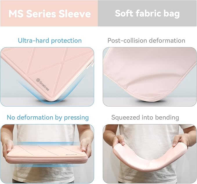 Smatree MS46T Hard EVA Protective Sleeve Case with Stand Compatible for 14 inch Acer Swift Go SFG14-72T-58SH/SFG14-72T-71QF/SFG14-72T-718K/SFG14-72-72YK Laptop Waterproof Slim Sleeve Bag, Pink