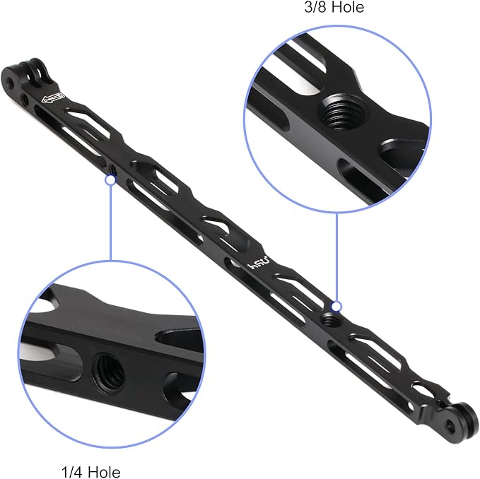 HSU (7 Pcs) All Aluminum Alloy Extension Arm Kit Metal Pole Mount Helmet Stick Extension Arm Mount for GoPro Hero 13/12/11/10/9/8/7/6/5 Black, DJI Osmo Action and More (11.8”/6.5”/3.3”) (Black)