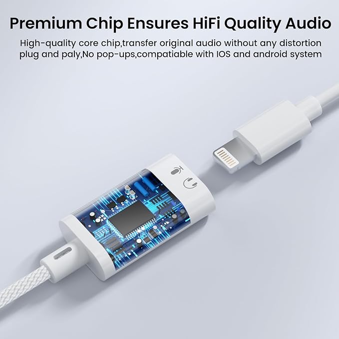 USB C to Lightning Headphone Audio Adapter, USB C Male to Lightning Female Earbuds Audio Adapter Compatible with iPhone 17/16/16e/15 Plus/Pro/Max, iPad Pro, iPad Air 6/5, MacBook (No Charge)[2 Pack]