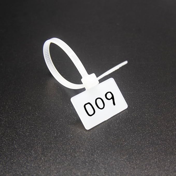 REXUS Plastic Cable Tie With Inner Label 100 Pcs Write on Tags Wire Zip Ties Cable Mark Tags 3 x 100mm Nylon Power Marking Label Binding Strap(CT_PL_LI100)