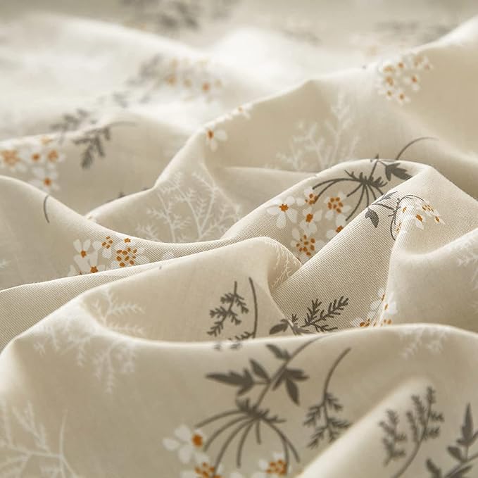 Boho Floral Comforter Set King Size Vintage Garden Style Floral Bedding Comforter with 2 Pillowcases Fluffy Soft Aesthetic Botanical Comforter Set Farmhouse Chic Flower Comforter for King Size Bed