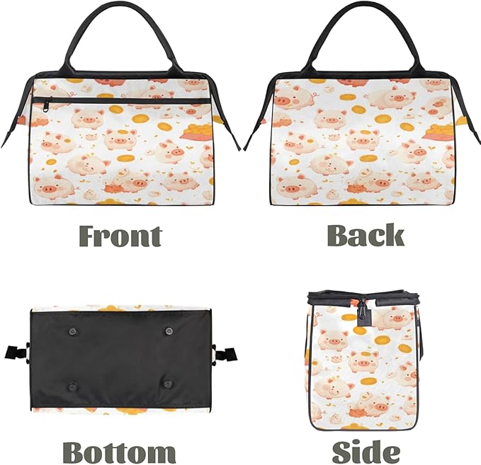 Pig Overnight Weekender Bag for Women Men Travel Duffel Bags Waterproof Luggage Carry on Sports Yoga Gym Bag