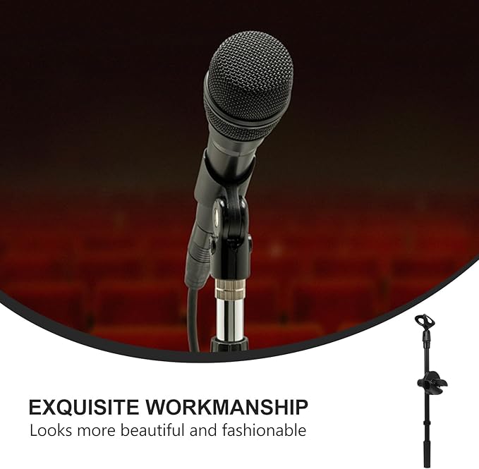 ERINGOGO Metal Microphone Boom Arm with Dual Mic Clip and Clamp, 350Mm Adjustable Height Desk Mic Stand Arm for Podcasting Streaming and Recording