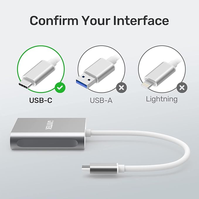 Unitek USB C SD Card Reader, Aluminum 3-Slot USB 3.0 Type-C Flash Memory Card Reader for USB C Device, Supports SanDisk Compact Flash Memory Card and Lexar Professional CompactFlash Card - Grey
