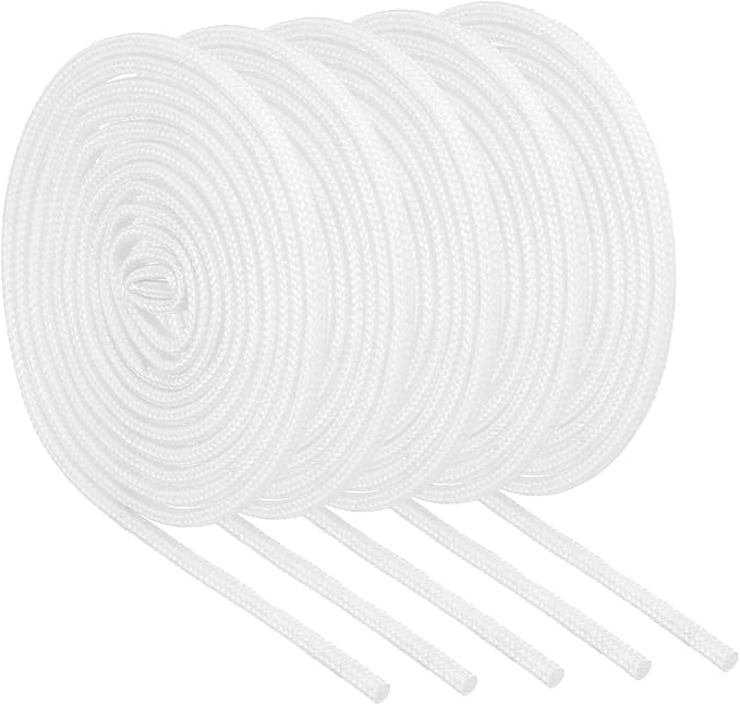 MECCANIXITY 5Pcs Wire Insulation Braid Fire Sleeve,3.28Ft-1mm ID White, High Temp Silicone Coated Fiberglass Sleeving for Automotive Hose Lines Electrical Wiring