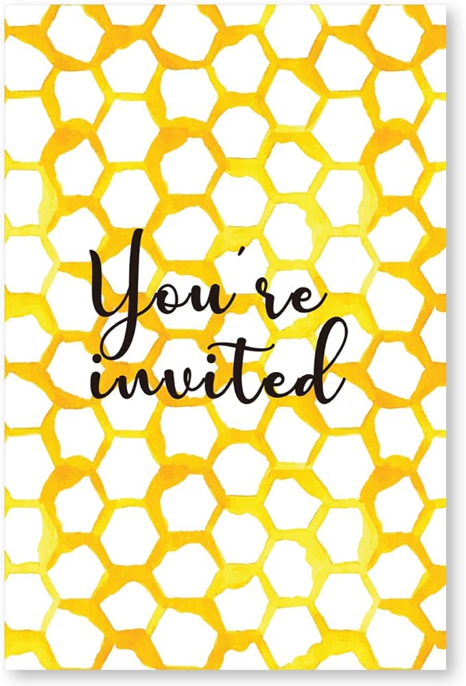 Soiceu Cute Bee-Day Bee 1st Birthday Invitations with Envelopes Set of 20 Watercolors Beehive Bee 1 Year Old First Birthday Party Invites