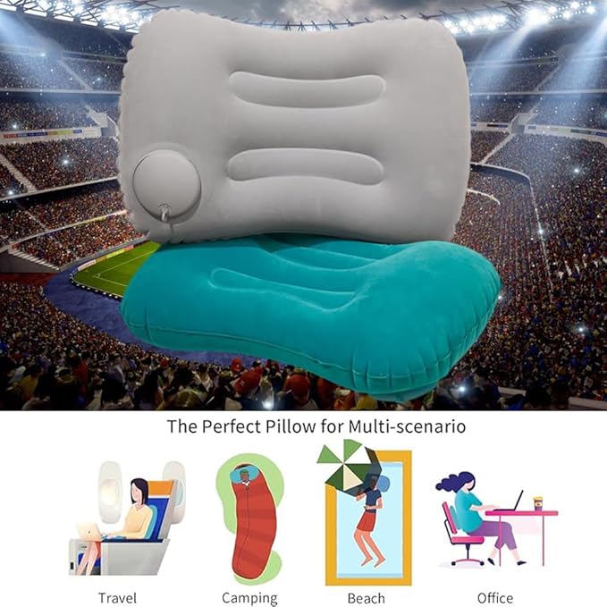 Portable Lightweight Mini Inflatable Pad,Stadium Booster Seat Bleacher Cushion,Foldable Waterproof Sitting Pad to Raise Height for Outdoor Camping Hiking Beach Office (Grey)