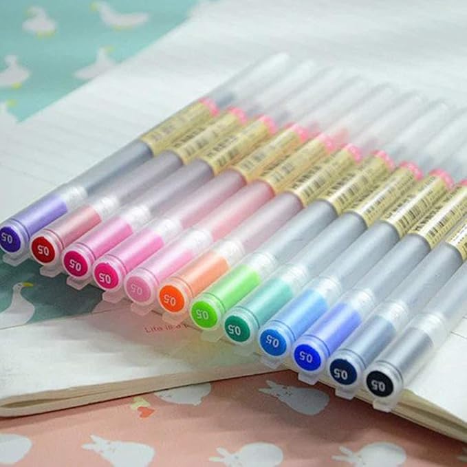 sencoo 12 pack Premium Gel Ink Pen Fine Point Pens Ballpoint Pen 0.5mm for Japanese Office School Students Stationery Supply Children Gift Pens