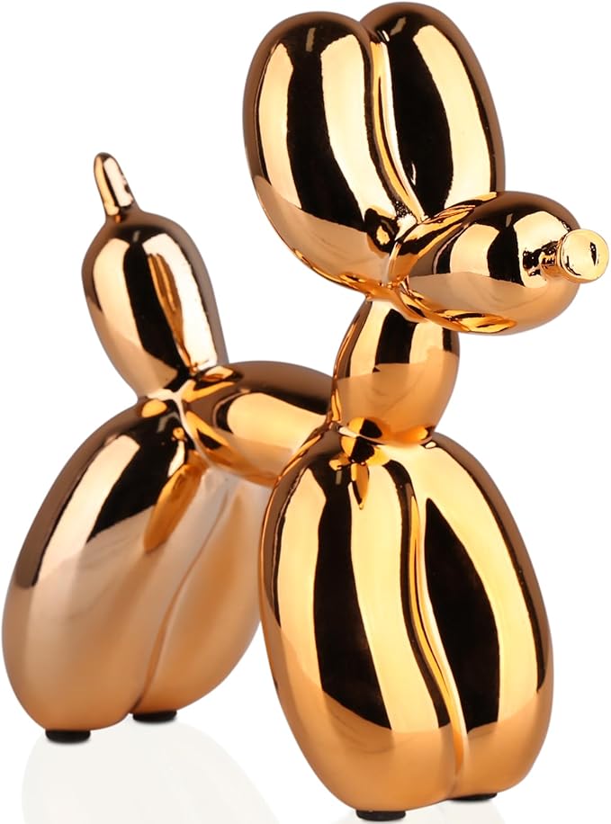 Orange Balloon Dog Statue-balloon Animal Decor, Crafts Living Room Desktop Shelf Decorations,Preppy Home Decor Accents, Bedroom Modern Sculpture Desk Decors,office Gold Decoration Small Figurines