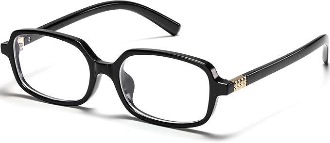 hnbliv Retro Rectangle Blue Light Blocking Glasses for Women 90s Fake Eyeglasses Y2K Fashion Computer Glasses Tortoise Frame