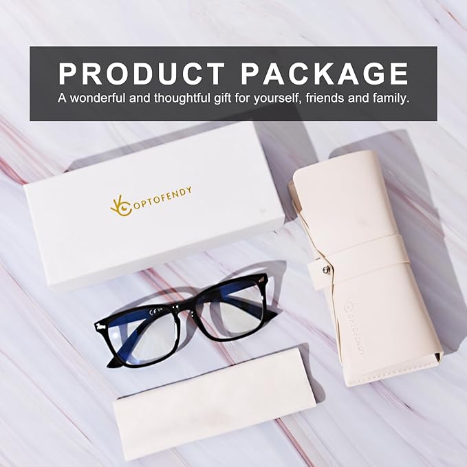 OPTOFENDY Blue Light Blocking Glasses Women Men, Computer Eyeglasses Anti Blue Light Glasses with Anti Eyestrain & UV