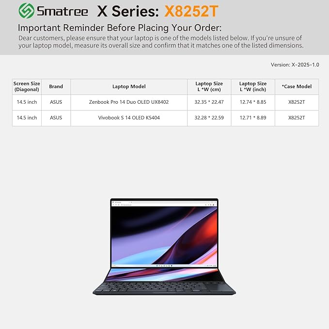 Smatree Hard EVA Protective Sleeve Case Compatible for 14.5 inch ASUS Zenbook Pro 14 Duo OLED, for ASUS Zenbook Pro 14 OLED, for ASUS Vivobook S 14 OLED K5404 Laptop and Anti-Shock Bag, Pink (X8252TP)