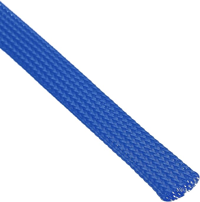 uxcell PET Expandable Sleeving 10ft 1/2" Blue Cable Management Sleeve Cord Organizer for Wrap Protect Cable
