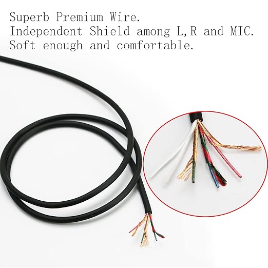 NewFantasia Replacement Audio Cable 3.5mm 5 Pole Male Compatible with SteelSeries Arctis Nova 1, 1X, Pro, 7, 7X, 1P Gaming Headset 1.3meters/4.3feet
