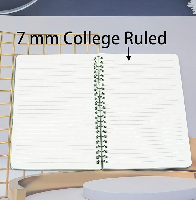 Yansanido Spiral Notebook, 4 Pcs 10 Inch x 7.4 Inch B5 Thick Plastic Hardcover 7mm College Ruled 4 Color 80 Sheets -160 Pages Journals for Study, Work, Travel and Notes (B5, 4 Pcs Dark Color 2)
