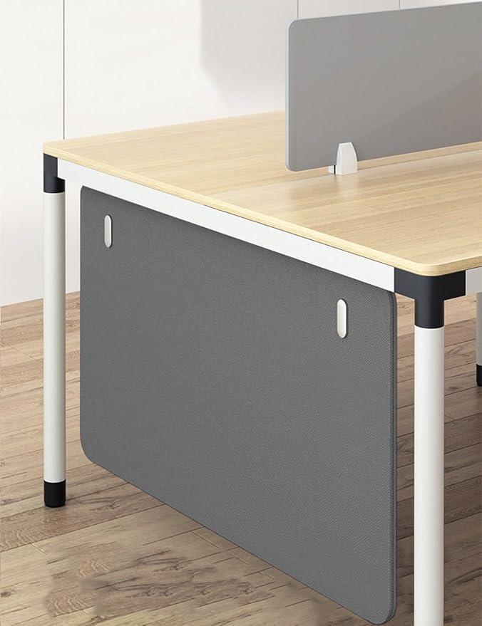 Under Desk Privacy Panel Divider No Drilling, Soundproof Modesty Panel for Office Desks Standing Workstation, Desk Privacy Divider Skirt Partition for Hidden Cables(Dark Gray,120x60cm/47.2x23.6in)