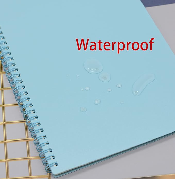 Yansanido Spiral Notebook, 4 Pcs 10.5 Inch x 7.45 Inch B5 Thick Plastic Hardcover 7mm College Ruled 4 Color 80 Sheets -160 Pages Journals for Study, Work, Travel and Notes (B5, 4 Pcs Light Color)