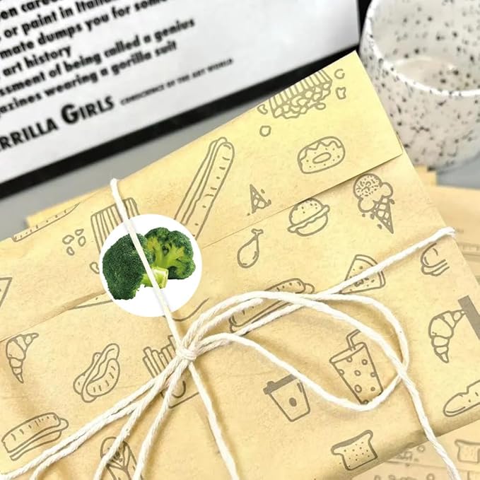 500 Pcs Funny Vegetable Stickers Roll, 10 Styles Cartoon Cute Vegetable Stickers for Teens, Waterproof Vinyl Stickers for Journal Scrapbook, Party Favors Classroom Rewards (500 per Roll)