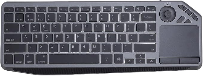 Qudinip Wireless Touch Keyboard, Multi Device Connection 2.4G Dual Mode with 7 Color Backlight Touchpad Multimedia Hotkey, for Laptop Tablet