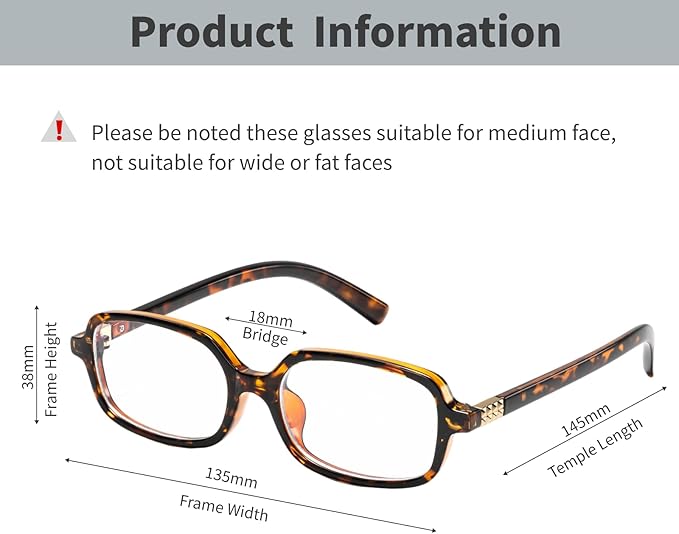 hnbliv Retro Rectangle Blue Light Blocking Glasses for Women 90s Fake Eyeglasses Y2K Fashion Computer Glasses Tortoise Frame