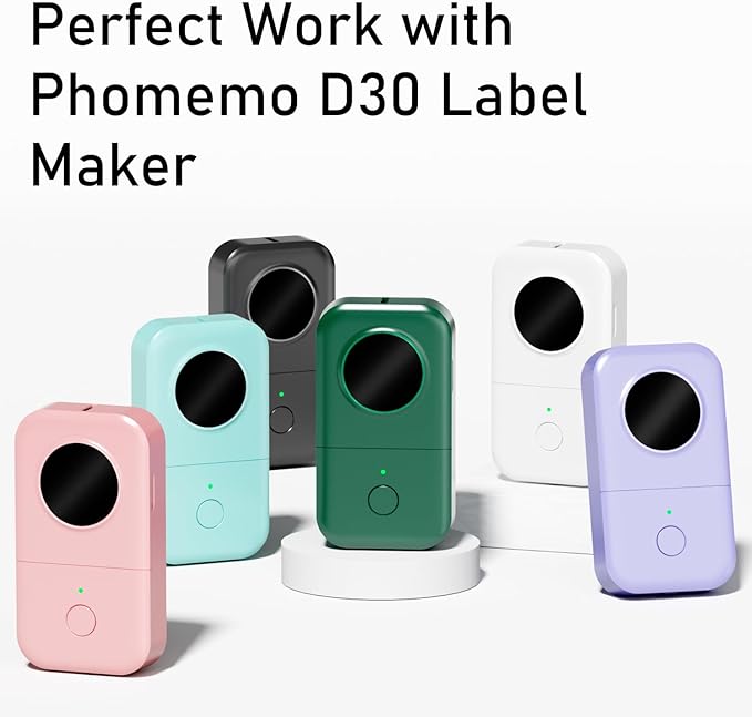 Phomermo D30 Label Maker Tape, Black on Cream White with Glitter Transparent Label Sticker Thermal Paper Self-Adhesive, 14 x 40mm (1/2" x11/2) 160 Tapes/Roll, 3 Rolls for D30 D35 Q30 Q30S Q31 D30Pro