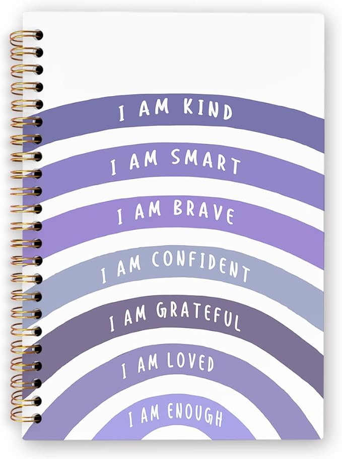 dvhdajed I Am Kind Positive Spiral Notebook, Motivational Journaling Notebooks, Purple Inspirational Spiral Journal for Girls Women, Positive Affirmations Gifts Office School Supplies, 5.5x8.3 In