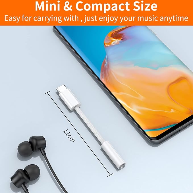 JXMOX USB Type C to 3.5mm Female Headphone Jack Adapter (2-Pack), USB C to Aux Audio Dongle Cable Cord for iPhone 17 Air 16 15 Pro Max, Samsung Galaxy S23 S24 S25 Ultra, iPad Pro, MacBook, Pixel 9 8