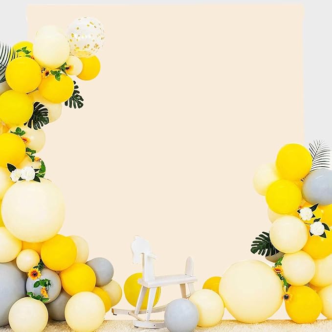 Cream Photo Backdrop for Photoshoot Cream Background for Photography Photo Backdrop Curtain for Party 5 x 7 FT