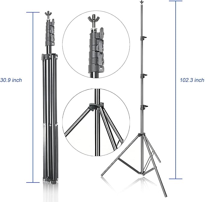 10ft x 8.5ft Adjustable Photography Backdrop Support System Photo Video Studio Muslin Background Stand Kit with Carry Bag