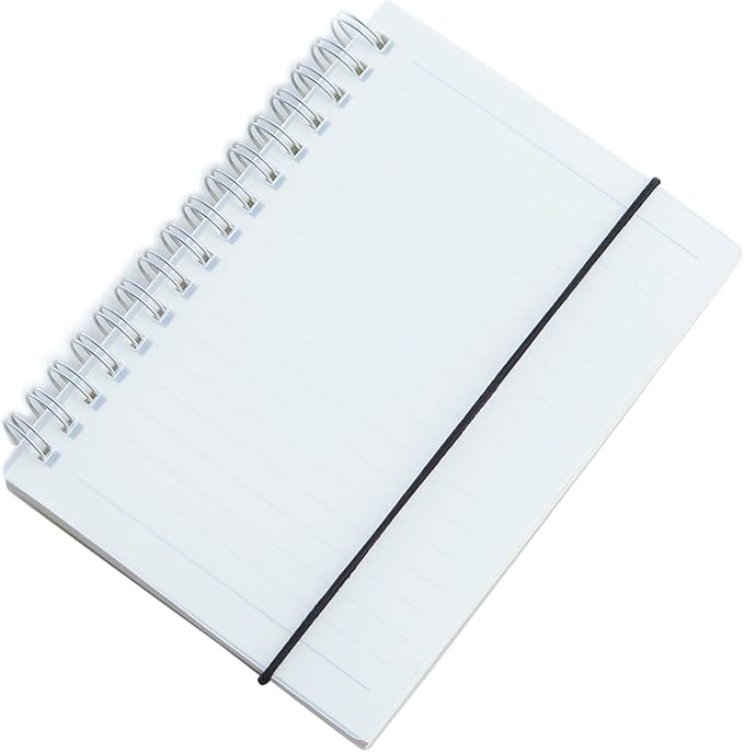 Yansanido 2 Pcs A6 College Ruled Clear Hardcover Spiral Notebooks Journals Planner 5.7 Inch x 4.1 Inch 160 Pages (80 Sheets) Thick Paper (Ruled 2 Pcs)