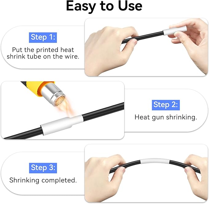 4 Pack Compatible for Heat Shrink Tube HSe-241 HSe241 HS241 HSe HS-241 0.69'' 17.7mm P-Touch Black on White Heat Shrink Tape for PT Printer PT-300 PT-H500 PT-E500 PT-E550W PT-D600 PT-P710BT PT-P750W