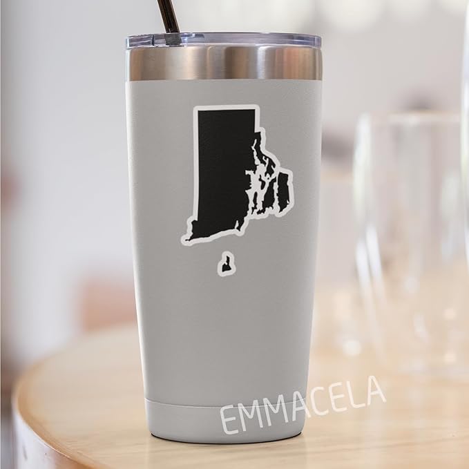 (3PCS) Rhode Island Map Stickers, US State Waterproof Vinyl Decals for Tumblers, Water Bottles, Laptops, Books, Scrapbooks, Great for Rhode Island Lovers, 3 x 2 Inch