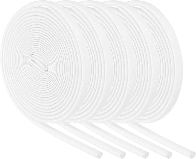 MECCANIXITY 5Pcs Wire Insulation Braid Fire Sleeve,9.8Ft-4mm ID White, High Temp Silicone Coated Fiberglass Sleeving for Automotive Hose Lines Electrical Wiring