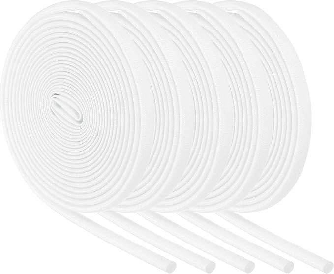 MECCANIXITY 5Pcs Wire Insulation Braid Fire Sleeve,9.8Ft-5mm ID White, High Temp Silicone Coated Fiberglass Sleeving for Automotive Hose Lines Electrical Wiring