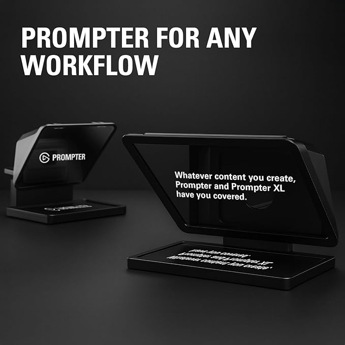 Elgato Prompter XL – Full-Sized Teleprompter with Removable Display, Video Conferencing Monitor, for DSLR Mirrorless & Studio Cameras, Single-Cable Setup – USB-C 3.2 for PC & Mac