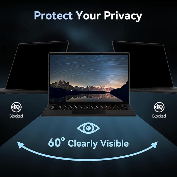 Mamol Magnetic Laptop Privacy Screen 13.3 & 13.4 inch ,16:10 Aspect Removable Anti Glare Protector Blue Light Privacy Screen Filter,Filter Shield Compatible with