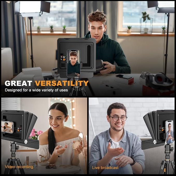 LENSGO Teleprompter for iPhone ipad Smartphone,7.9’’ Mini Portable Prompter with Remote Control,APP Compatible with iOS/Android for YouTube, Zoom, Twitch, Online Teaching,Vlogger,Live Streaming