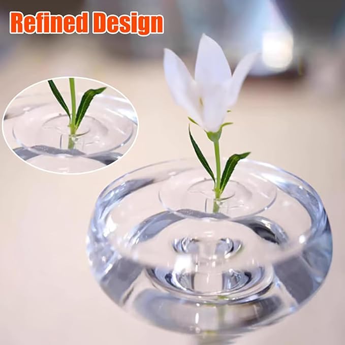 2025 Creative Floating Flower Arrangement Holder, Clear Acrylic Floral Bowl Stem Holder, DIY Floating Centerpiece Bouquet Holders, PVC Flower Float for Weddings, Parties & Fish Tanks (10, S)