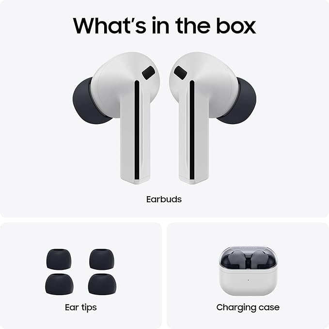 SAMSUNG Galaxy Buds 3 FE (2025) True Wireless Bluetooth Earbuds, Active Noise Cancellation, Powerful Sound, Clear Calls, Long Lasting Battery, Hands Free AI, Gray [US Version, 2 Year Warranty]