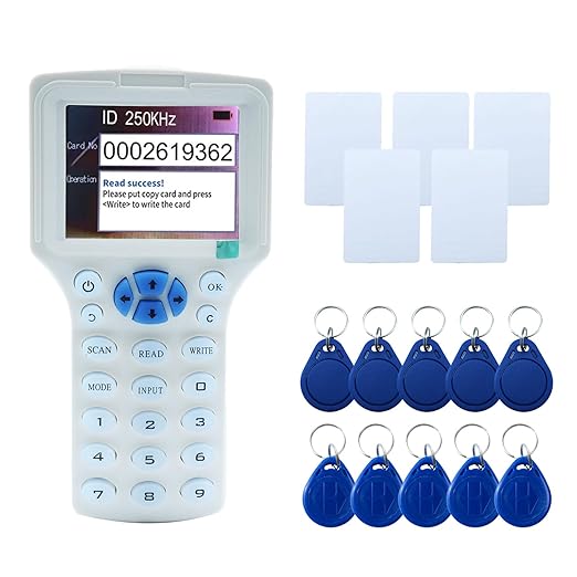 RFID Copier RFID Reader Writer Multi-Frequency RFID Card Reader Smart Card Decoder with Free Software and USB for Access Control Home Security