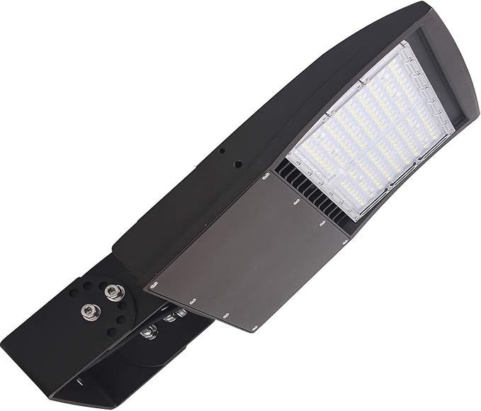LED Shoebox Flood Lights 100W, 14000LM Dimmable LED Parking Lot Lights, 5000K Surge Protection LED Stree Lights with Yoke Trunnion Mount DLC UL
