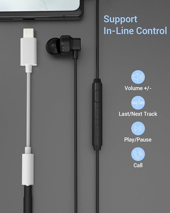 Cubilux USB C Headphone Adapter [192KHz/16-bit DAC] Type C to 3.5mm Audio Dongle for iPhone 17/16/15, iPad Pro 13/12.9/11, iPad Air 13/11, Pixel 10/9/8/7 Pro 9a/8a/7a, Samsung S25/S24, White 2-Pack