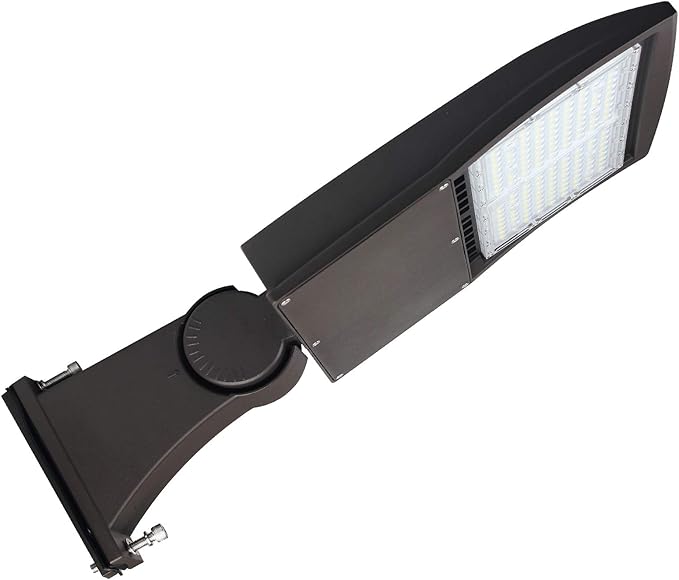 LED Parking Lot Lights 100W, Direct Arms Mount, 14000LM Built-in Surge Protection, Dimmable LED Pole Head Fixtures DLC Premium UL Certified