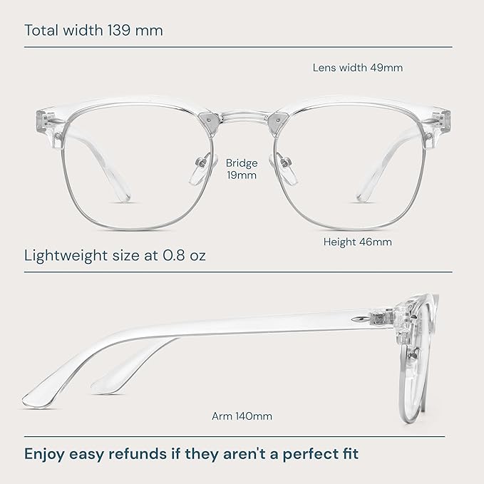 racico Computer Blue Light Blocking Glasses Blue Light Glasses Men Women, Anti Blu-Ray Gaming Glasses Lenses